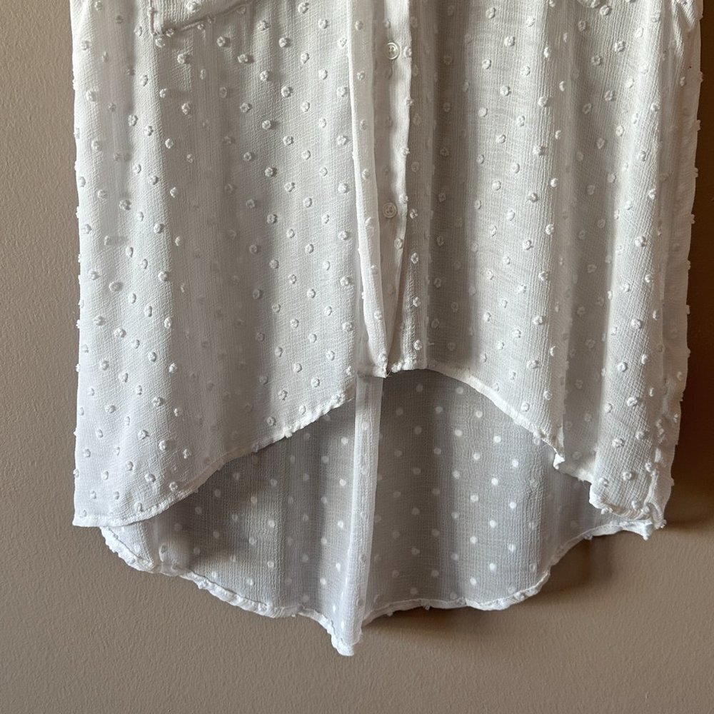 Women's L Bar lll Clip-Dot Blouse Button Down Point Collar - Picture 5 of 8